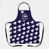 Custom Chef met naam Blue & White Chef Pet Schort (Voorkant)