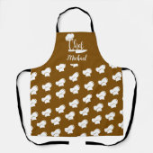 Custom Chef met naam Brown & White Chef Pet Schort (Voorkant)