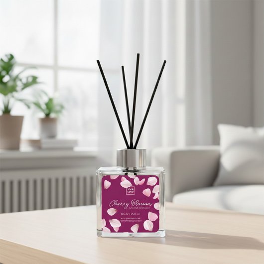 Custom Cherry Blossom Aroma Diffuser Label