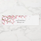 Custom Cherry Blossom Theme  Waterfles Etiket (Enkel label)