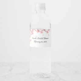 Custom Cherry Blossom Theme Waterfles Etiket