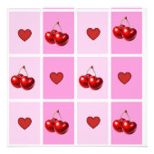 Custom Cherry Heart Checkerboard Pattern Foto Afdruk (Voorkant)