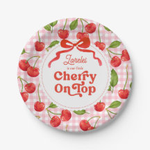 Custom Cherry op Top Verjaardag Borden