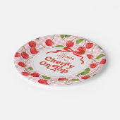 Custom Cherry op Top Verjaardag Borden Papieren Bordje (Gekanteld)