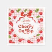 Custom Cherry op Top Verjaardag servetten (Voorkant)