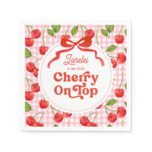 Custom Cherry op Top Verjaardag servetten