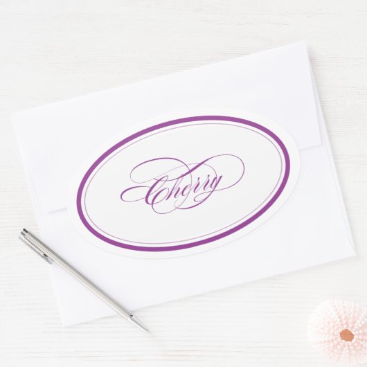 Custom_Cherry Oval Ovale Sticker (Envelop)