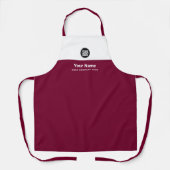 Custom Cherry Red Employee Name Logo Company Schort (Voorkant)