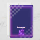 Custom Chess Verjaardag Uitnodiging Neon Theme (Achterkant)