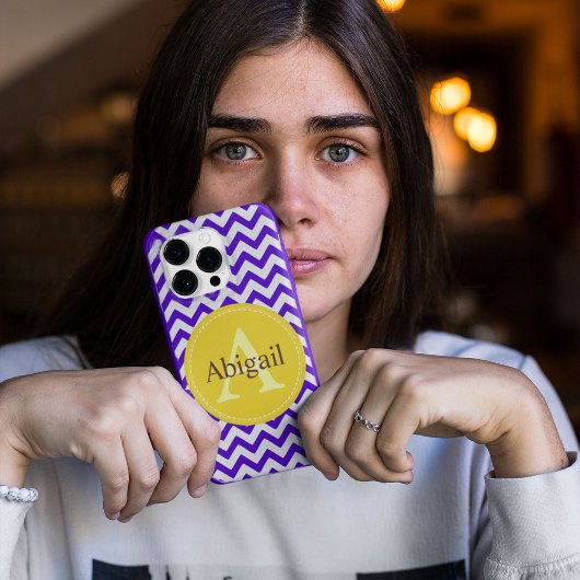 Custom Chevron Lavender Lila Geel Case-Mate iPhone Case