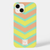 Custom Chevron Monogram Zacht Sinaasappel Geel Cya Case-Mate iPhone Case (Achterkant)