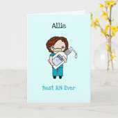 Custom Chibi Health Care Professional Dank u Kaart (Gele Bloem)