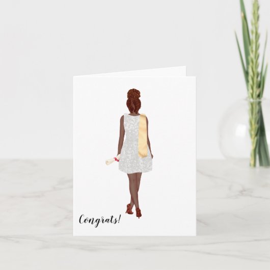Custom Chic Afro-Amerikaanse College Afstuderen Kaart (Voorkant)