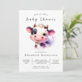 Custom Chic Barn Koe Baby shower Kaart (Staand voorkant)