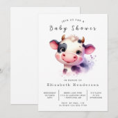 Custom Chic Barn Koe Baby shower Kaart (Voorkant / Achterkant)