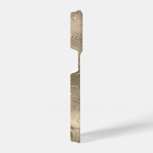 Custom Chic Brown Glitter Pattern Girly iPhone Hoesje (Rechterkant)