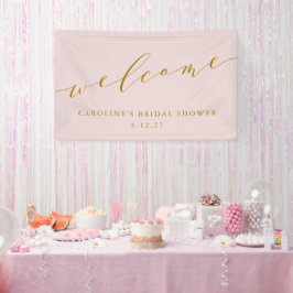 Custom Chic Elegant Roze Vrijgezellenfeest Welkom Spandoek