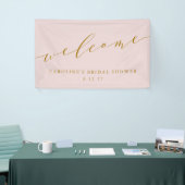 Custom Chic Elegant Roze Vrijgezellenfeest Welkom Spandoek (Beurs)