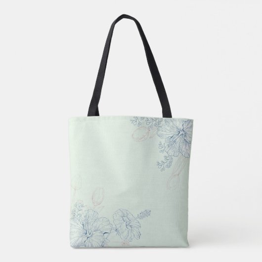 Custom Chic Floral  Tote Bag (Achterkant)