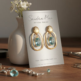 Custom Chic Gray Black White Jewelry Display Card Visitekaartje