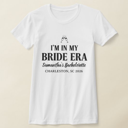 Custom Chic Minimalist Personalized Bachelorette T-shirt (Laagn)