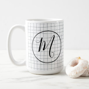 CUSTOM Chic Modern Messy Graphite Pencil LinesGrid Koffiemok