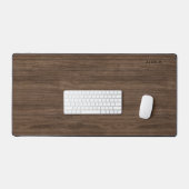 Custom Chic Modern Retro Dark Brown Woodgrain Home Bureaumat (Keyboard & Muis)