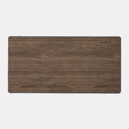 Custom Chic Modern Retro Dark Brown Woodgrain Home Bureaumat
