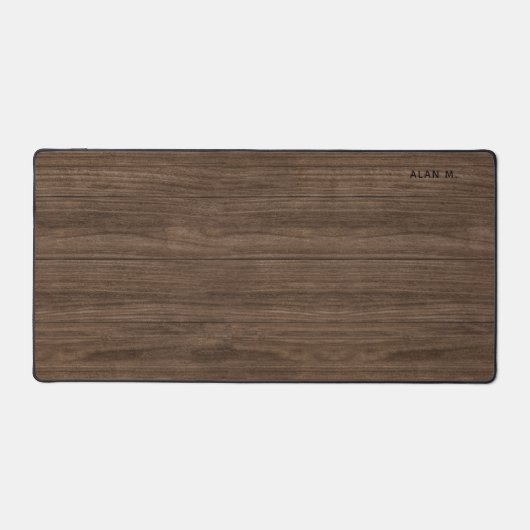 Custom Chic Modern Retro Dark Brown Woodgrain Home Bureaumat (Voorkant)