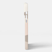 Custom Chic Natuurlijke Tan Beige Taupe Ivoor Stri iPhone Hoesje (Linkerkant)