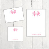 Custom Chic Pink Crab | Coastal Sticky Notes