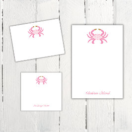 Custom Chic Pink Crab | Coastal Sticky Notes