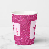 Custom Chic Roze Glitter Proost 21 Gelukkige Verja Papieren Bekers (Links)