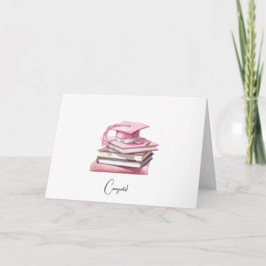 Custom Chic Roze Verpleegster Afstuderen Kaart (Voorkant)