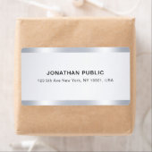 Custom Chic Silver Glamorous Template Shipping Etiket (Insitu)