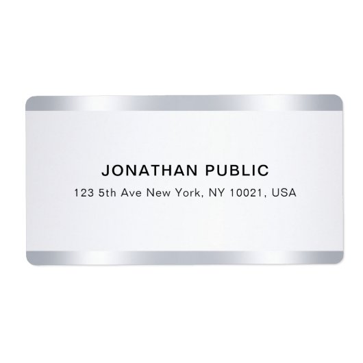 Custom Chic Silver Glamorous Template Shipping Etiket (Voorkant)