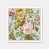 Custom Chic Stijlvolle  Roze Rozenbloemen Servet (Voorkant)