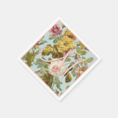 Custom Chic Stijlvolle  Roze Rozenbloemen Servet (Hoek)