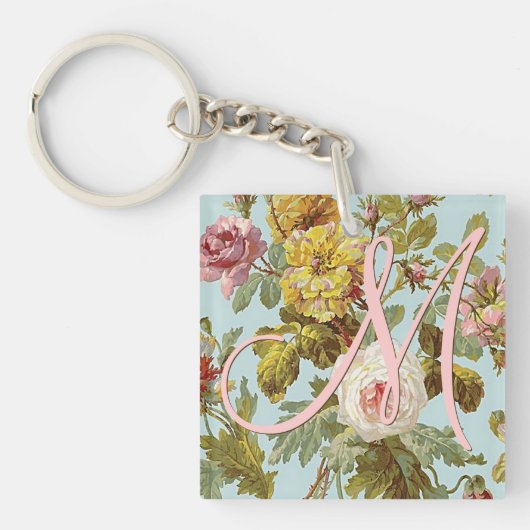 Custom Chic Stijlvolle  Rozen Bloemen Sleutelhanger (Voorkant)