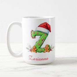 Custom chic stylish initial Z merry Christmas  Koffiemok