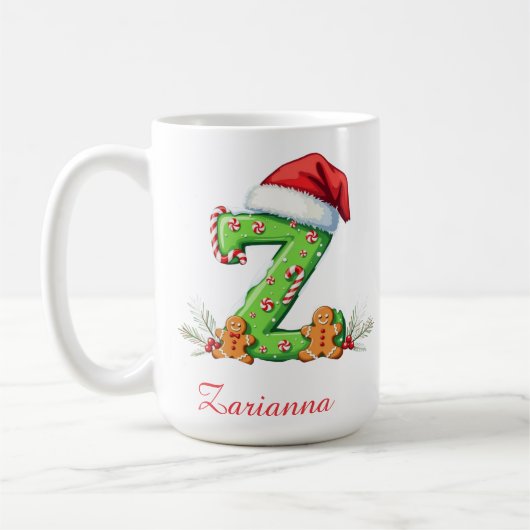 Custom chic stylish initial Z merry Christmas  Koffiemok (Links)