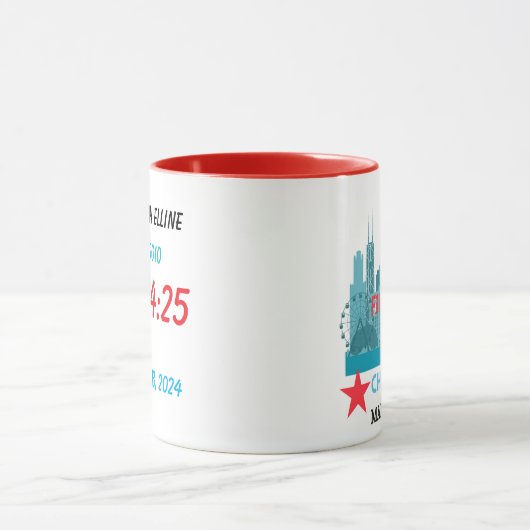 Custom Chicago 2024 Marathon Perfect voor Kerstmis Mok (Midden)