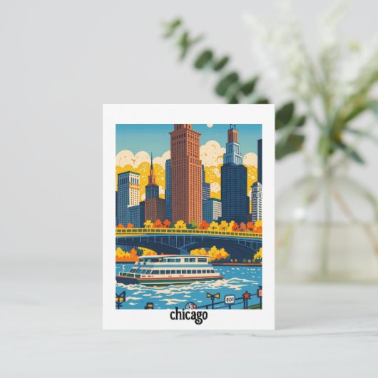 Custom Chicago Briefkaart (Staand voorkant)