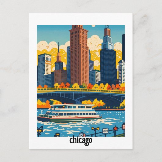 Custom Chicago Briefkaart (Voorkant)