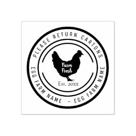 Custom Chicken Boerderij Fresh Eggs Rubber Stamp Rubberstempel