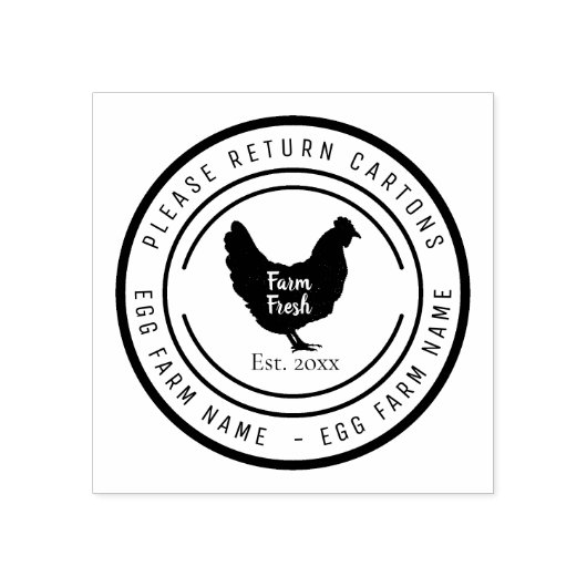 Custom Chicken Boerderij Fresh Eggs Rubber Stamp Rubberstempel (Afrduk)