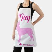 Custom Chihuahua Apron Pastel Pink Silhouette Schort (Insitu)