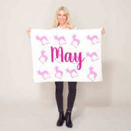 Custom Chihuahua Blanket  Pastel Silhouetteチワワ Fleece Deken