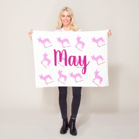 Custom Chihuahua Blanket Pastel Silhouetteチワワ Fleece Deken (In situ)