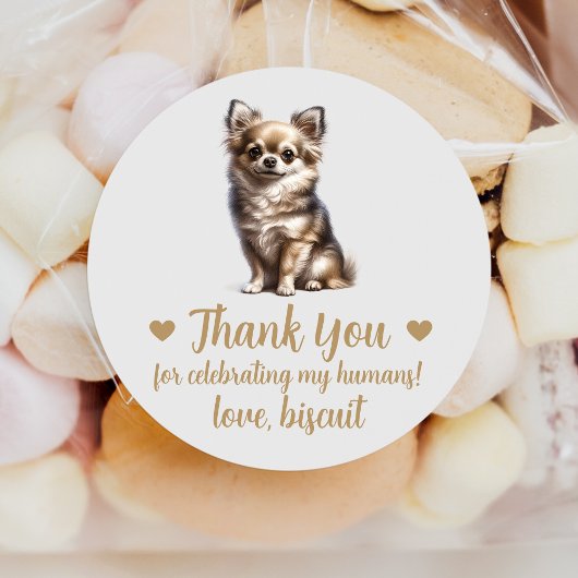 Custom Chihuahua Dog Wedding Favor Stickers